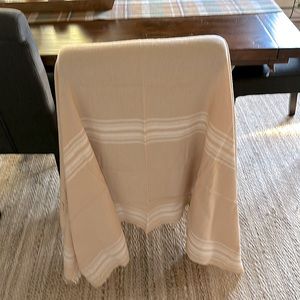 Jcrew shawl. One size fits all. Light creamy tan with cream strips